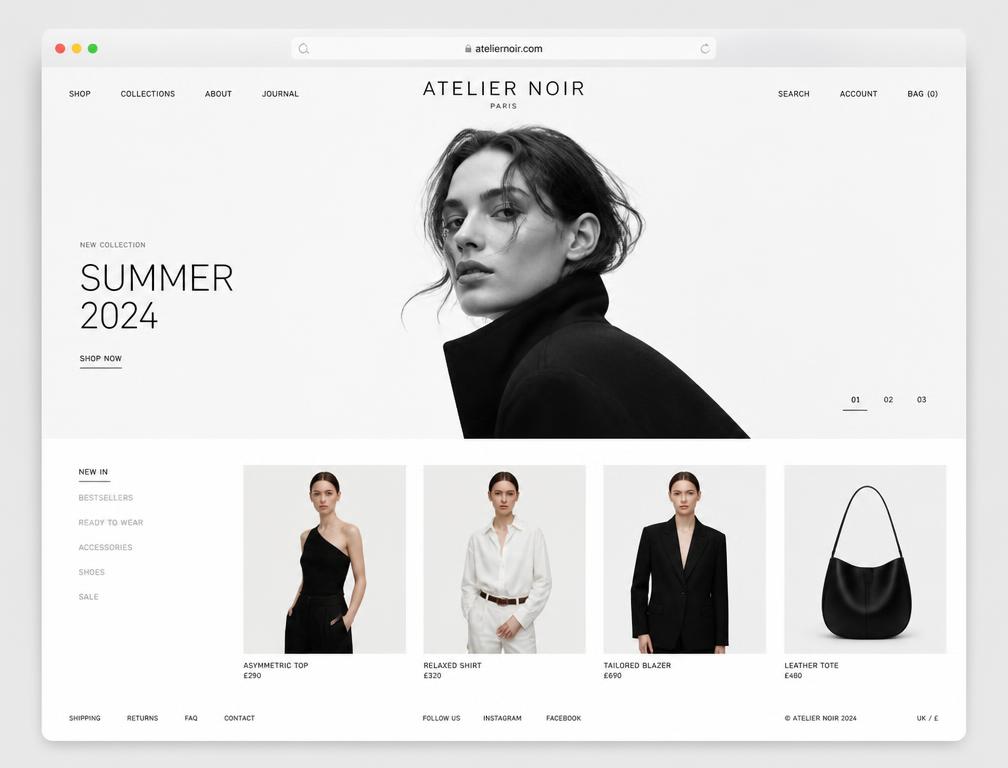 Atelier Noir website design