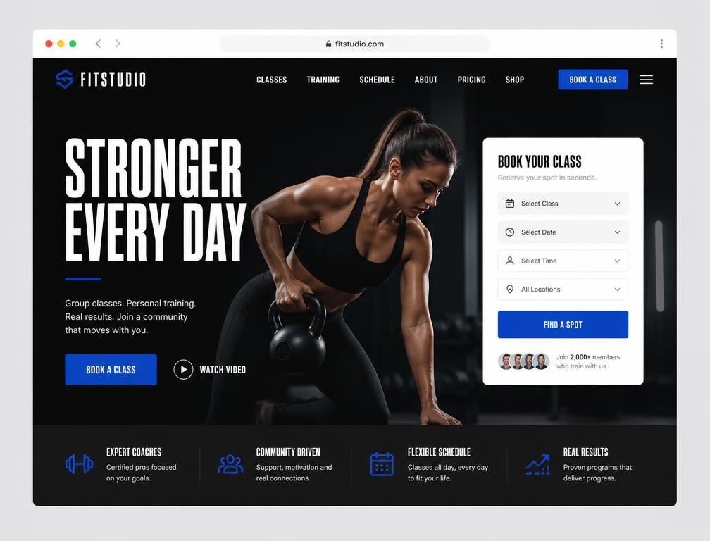 FitStudio website design